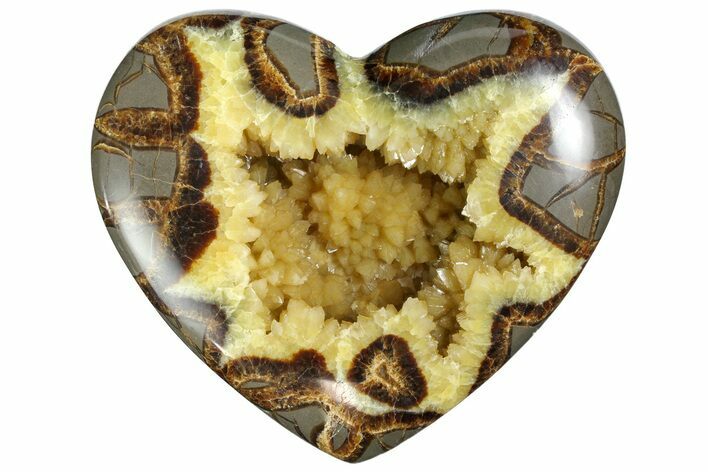 Polished Utah Septarian Heart - Beautiful Crystals #167862